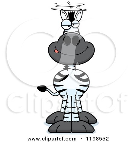 Cartoon of a Drunk Zebra - Royalty Free Vector Clipart by Cory Thoman