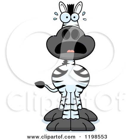 Cartoon of a Scared Zebra - Royalty Free Vector Clipart by Cory Thoman