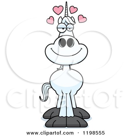Cartoon of a Loving Unicorn - Royalty Free Vector Clipart by Cory Thoman