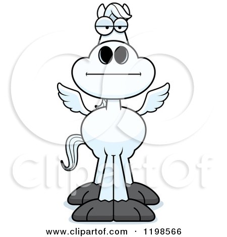 Cartoon of a Bored Pegasus Horse - Royalty Free Vector Clipart by Cory Thoman