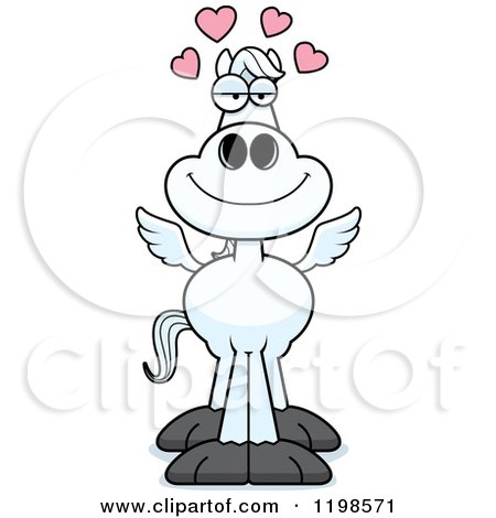 Cartoon of a Loving Pegasus Horse - Royalty Free Vector Clipart by Cory Thoman