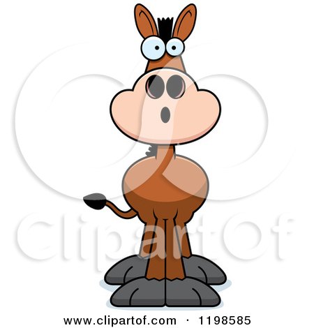 Cartoon of a Surprised Donkey - Royalty Free Vector Clipart by Cory Thoman
