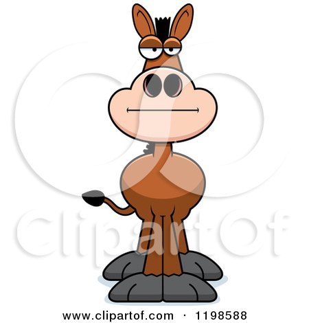 Cartoon of a Bored Donkey - Royalty Free Vector Clipart by Cory Thoman