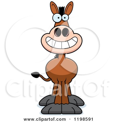 Cartoon of a Grinning Donkey - Royalty Free Vector Clipart by Cory Thoman