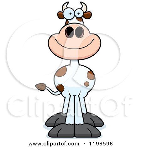 Cartoon of a Happy Smiling Spotted Cow - Royalty Free Vector Clipart by Cory Thoman