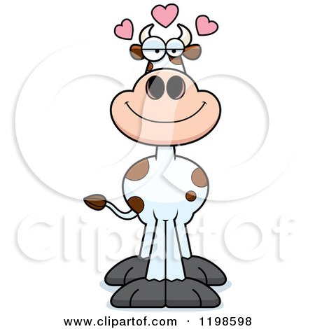 Cartoon of a Loving Spotted Cow - Royalty Free Vector Clipart by Cory Thoman