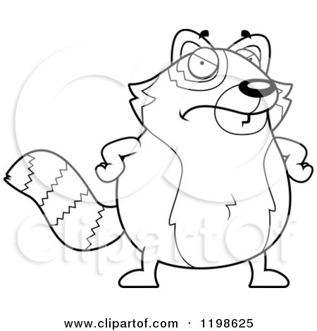 Cartoon of a Black And White Mad Red Panda - Royalty Free Vector Clipart by Cory Thoman