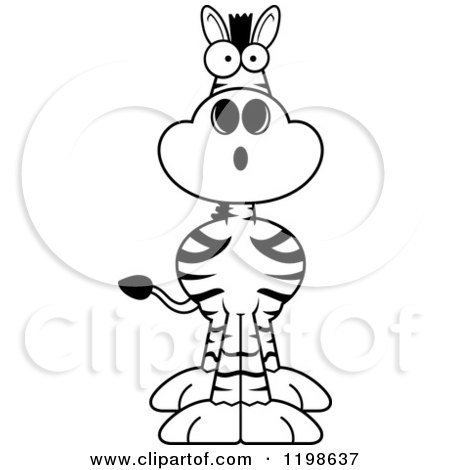 Cartoon of a Black and White Surprised Zebra - Royalty Free Vector Clipart by Cory Thoman