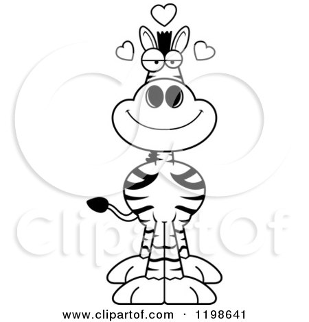 Cartoon of a Black and White Loving Zebra - Royalty Free Vector Clipart by Cory Thoman
