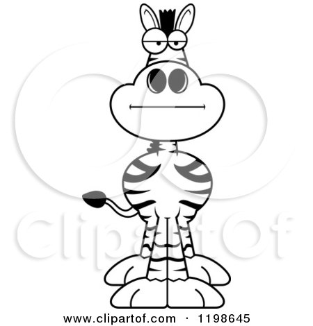 Cartoon of a Black and White Bored Zebra - Royalty Free Vector Clipart by Cory Thoman