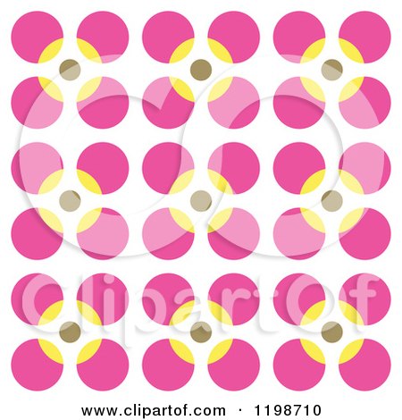 Clipart of a Seamless Pink and Yellow Floral Pattern - Royalty Free Vector Illustration by Cherie Reve