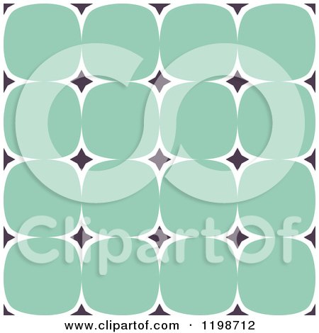 Clipart of a Seamless Pattern of Green Rounded Squares - Royalty Free Vector Illustration by Cherie Reve
