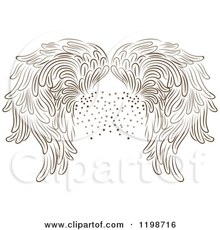 Clipart of Brown Wings and Dots - Royalty Free Vector Illustration by Cherie Reve