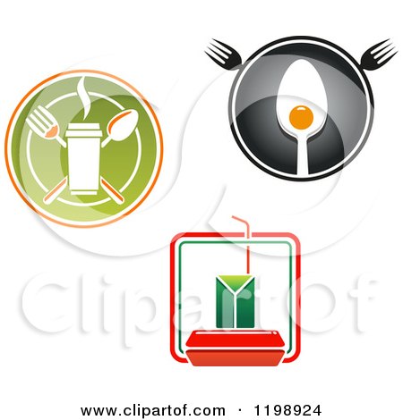 Clipart of Takeout and Diner Logos - Royalty Free Vector Illustration by Vector Tradition SM