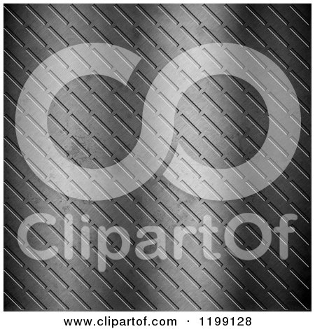 Clipart of an Embossed 3d Silver Metal Background - Royalty Free CGI Illustration by KJ Pargeter