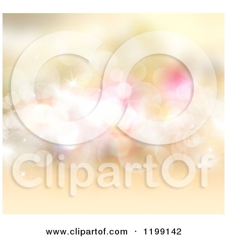 Clipart of a Golden Glittery Background with Sparkles - Royalty Free CGI Illustration by KJ Pargeter