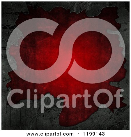 Clipart of a 3d Cracked Concrete and Red Background - Royalty Free CGI Illustration by KJ Pargeter