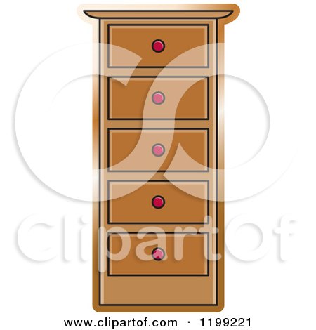 Clipart of a Brown Tall Dresser - Royalty Free Vector Illustration by Lal Perera