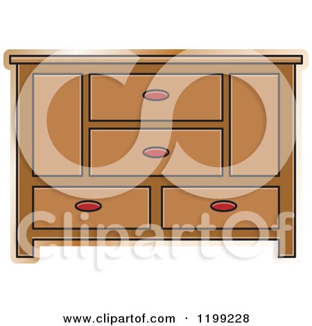 Clipart of a Brown Sideboard Cabinet 2 - Royalty Free Vector Illustration by Lal Perera
