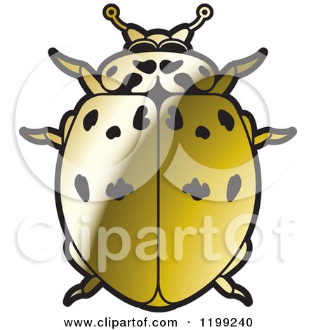 Clipart of a Golden Ashy Gray Lady Beetle - Royalty Free Vector Illustration by Lal Perera