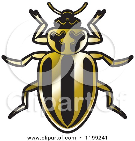 Clipart of a Golden Striped Lady Beetle - Royalty Free Vector Illustration by Lal Perera