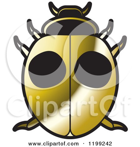 Clipart of a Golden Twice Stabed Lady Beetle - Royalty Free Vector Illustration by Lal Perera