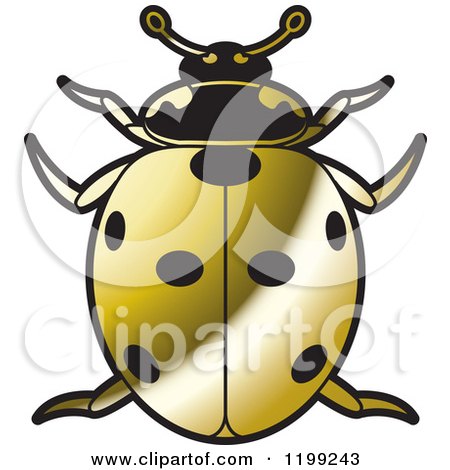 Clipart of a Golden Seven Spotted Lady Beetle - Royalty Free Vector Illustration by Lal Perera