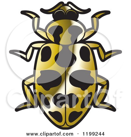 Clipart of a Gold Spotted Lady Beetle - Royalty Free Vector Illustration by Lal Perera