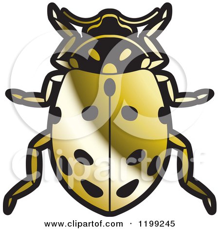 Clipart of a Golden Convergent Lady Beetle - Royalty Free Vector Illustration by Lal Perera
