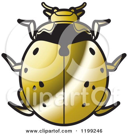 Clipart of a Golden Nine Spotted Lady Beetle - Royalty Free Vector Illustration by Lal Perera
