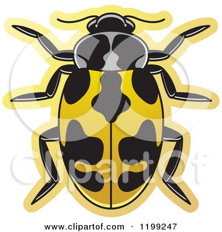 Clipart of a Yellow Parenthesis Lady Beetle - Royalty Free Vector Illustration by Lal Perera