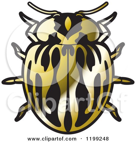 Clipart of a Golden Myzia Lady Beetle - Royalty Free Vector Illustration by Lal Perera