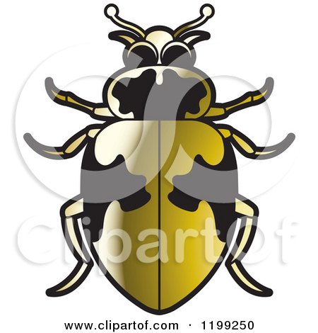 Clipart of a Golden Hippodamus Lady Beetle - Royalty Free Vector Illustration by Lal Perera