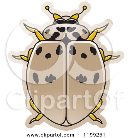 Clipart of a Tan Ashy Gray Lady Beetle - Royalty Free Vector Illustration by Lal Perera