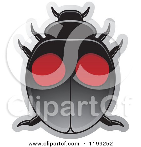 Clipart of a Black and Red Twice Stabed Lady Beetle - Royalty Free Vector Illustration by Lal Perera