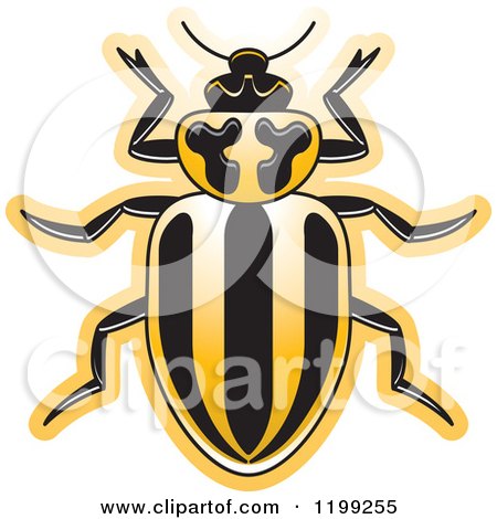 Clipart of a Yellow Striped Lady Beetle - Royalty Free Vector Illustration by Lal Perera