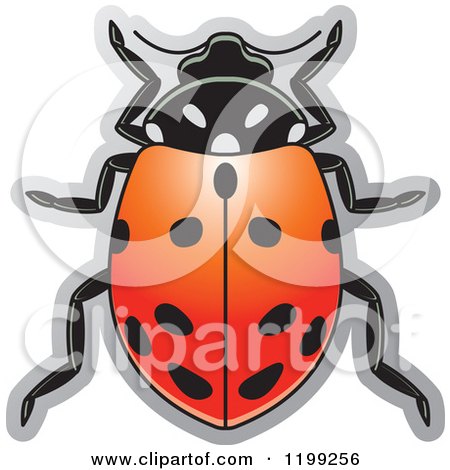 Clipart of a Red Convergent Lady Beetle - Royalty Free Vector Illustration by Lal Perera