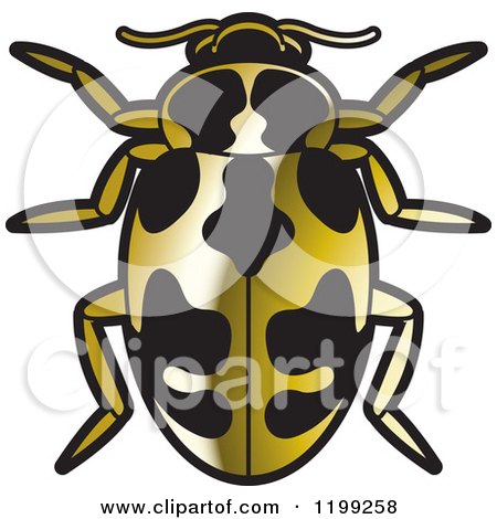 Clipart of a Golden Parenthesis Lady Beetle - Royalty Free Vector Illustration by Lal Perera