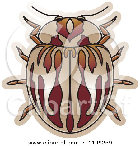 Clipart of a Brown Myzia Lady Beetle - Royalty Free Vector Illustration by Lal Perera