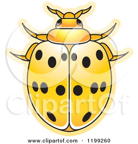 Clipart of a Yellow Maxican Bean Lady Beetle - Royalty Free Vector Illustration by Lal Perera