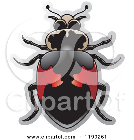 Clipart of a Red and Black Hippodamus Lady Beetle - Royalty Free Vector Illustration by Lal Perera