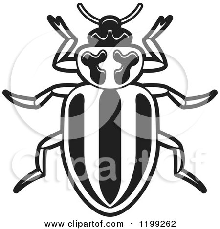 Clipart of a Black and White Striped Lady Beetle - Royalty Free Vector Illustration by Lal Perera