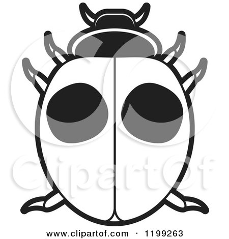 Clipart of a Black and White Twice Stabed Lady Beetle - Royalty Free Vector Illustration by Lal Perera