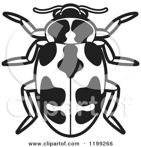 Clipart of a Black and White Parenthesis Lady Beetle - Royalty Free Vector Illustration by Lal Perera