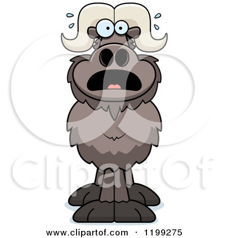 Cartoon of a Scared Ox - Royalty Free Vector Clipart by Cory Thoman