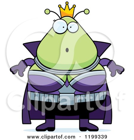 Cartoon of a Surprised Martian Queen - Royalty Free Vector Clipart by Cory Thoman