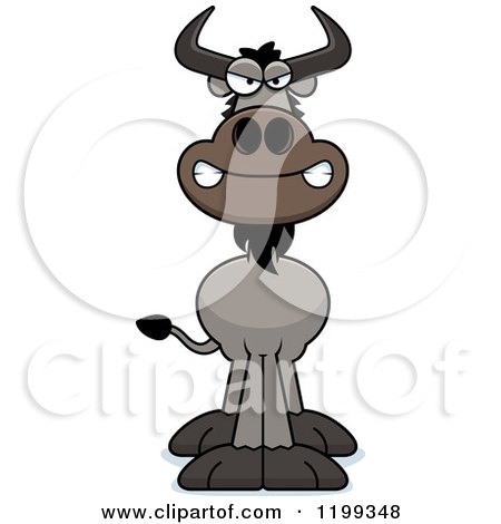 Cartoon of a Mad Wildebeest - Royalty Free Vector Clipart by Cory Thoman