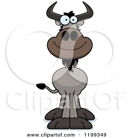 Cartoon of a Happy Smiling Wildebeest - Royalty Free Vector Clipart by Cory Thoman