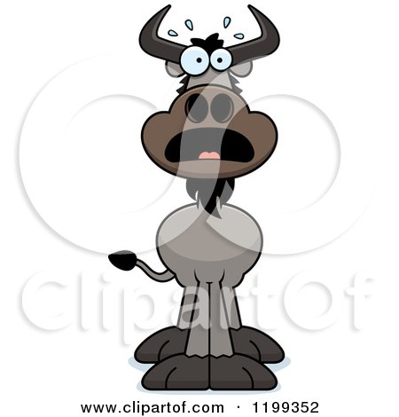 Cartoon of a Scared Wildebeest - Royalty Free Vector Clipart by Cory Thoman