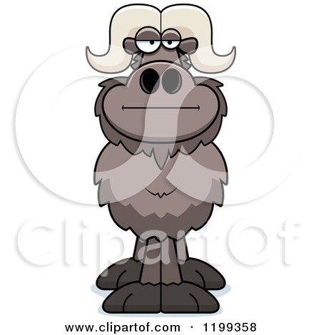 Cartoon of a Bored or Skeptical Ox - Royalty Free Vector Clipart by Cory Thoman